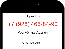Информация о номере телефона +7 (928) 466-84-90: регион, оператор
