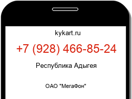 Информация о номере телефона +7 (928) 466-85-24: регион, оператор