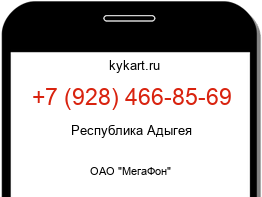 Информация о номере телефона +7 (928) 466-85-69: регион, оператор