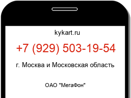 Информация о номере телефона +7 (929) 503-19-54: регион, оператор