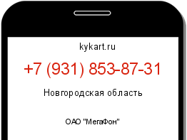 Информация о номере телефона +7 (931) 853-87-31: регион, оператор