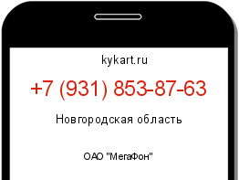 Информация о номере телефона +7 (931) 853-87-63: регион, оператор