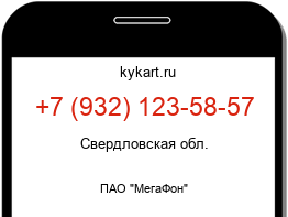 Информация о номере телефона +7 (932) 123-58-57: регион, оператор