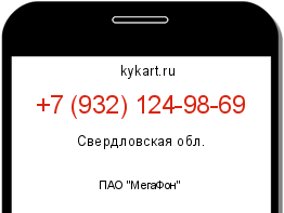 Информация о номере телефона +7 (932) 124-98-69: регион, оператор