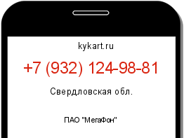 Информация о номере телефона +7 (932) 124-98-81: регион, оператор