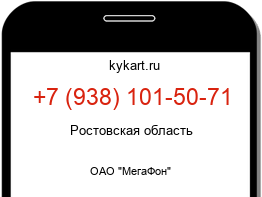 Информация о номере телефона +7 (938) 101-50-71: регион, оператор