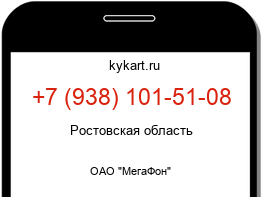 Информация о номере телефона +7 (938) 101-51-08: регион, оператор