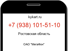 Информация о номере телефона +7 (938) 101-51-10: регион, оператор