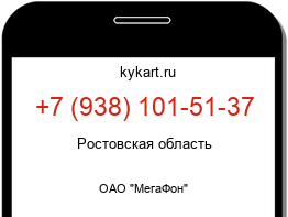 Информация о номере телефона +7 (938) 101-51-37: регион, оператор