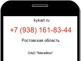 Информация о номере телефона +7 (938) 161-83-44: регион, оператор
