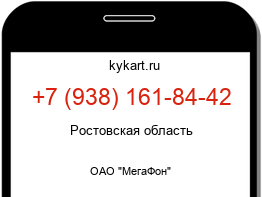 Информация о номере телефона +7 (938) 161-84-42: регион, оператор