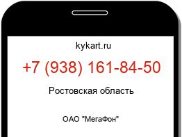 Информация о номере телефона +7 (938) 161-84-50: регион, оператор