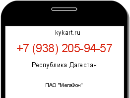 Информация о номере телефона +7 (938) 205-94-57: регион, оператор