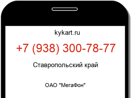 Информация о номере телефона +7 (938) 300-78-77: регион, оператор