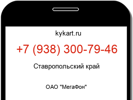 Информация о номере телефона +7 (938) 300-79-46: регион, оператор