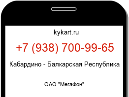 Информация о номере телефона +7 (938) 700-99-65: регион, оператор