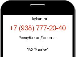 Информация о номере телефона +7 (938) 777-20-40: регион, оператор