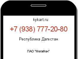 Информация о номере телефона +7 (938) 777-20-80: регион, оператор