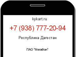 Информация о номере телефона +7 (938) 777-20-94: регион, оператор