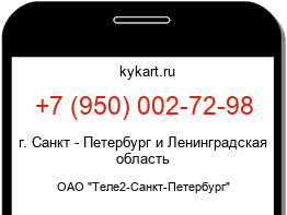 Информация о номере телефона +7 (950) 002-72-98: регион, оператор
