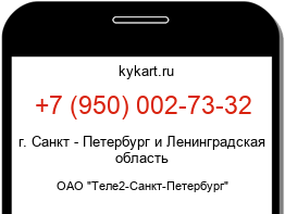 Информация о номере телефона +7 (950) 002-73-32: регион, оператор