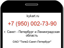 Информация о номере телефона +7 (950) 002-73-90: регион, оператор