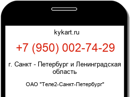 Информация о номере телефона +7 (950) 002-74-29: регион, оператор