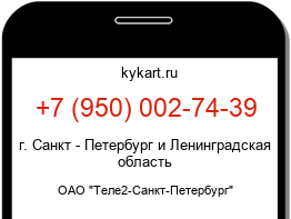 Информация о номере телефона +7 (950) 002-74-39: регион, оператор
