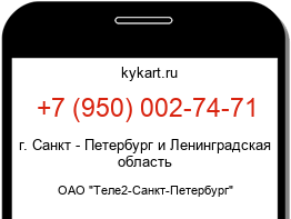 Информация о номере телефона +7 (950) 002-74-71: регион, оператор