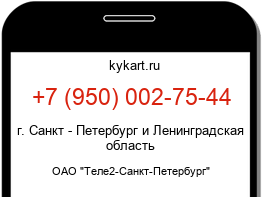 Информация о номере телефона +7 (950) 002-75-44: регион, оператор