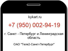 Информация о номере телефона +7 (950) 002-94-19: регион, оператор