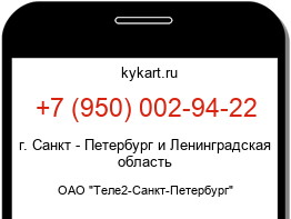 Информация о номере телефона +7 (950) 002-94-22: регион, оператор