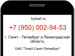 Информация о номере телефона +7 (950) 002-94-53: регион, оператор