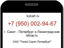Информация о номере телефона +7 (950) 002-94-67: регион, оператор