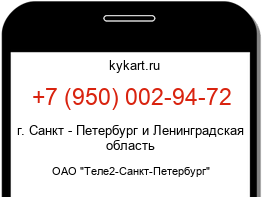 Информация о номере телефона +7 (950) 002-94-72: регион, оператор