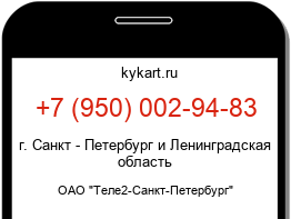 Информация о номере телефона +7 (950) 002-94-83: регион, оператор