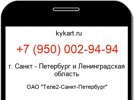 Информация о номере телефона +7 (950) 002-94-94: регион, оператор