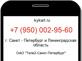 Информация о номере телефона +7 (950) 002-95-60: регион, оператор