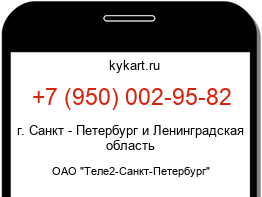 Информация о номере телефона +7 (950) 002-95-82: регион, оператор