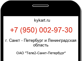 Информация о номере телефона +7 (950) 002-97-30: регион, оператор