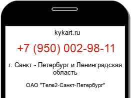 Информация о номере телефона +7 (950) 002-98-11: регион, оператор