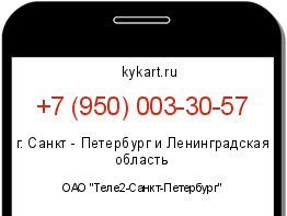 Информация о номере телефона +7 (950) 003-30-57: регион, оператор