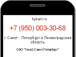 Информация о номере телефона +7 (950) 003-30-68: регион, оператор