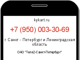 Информация о номере телефона +7 (950) 003-30-69: регион, оператор