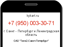 Информация о номере телефона +7 (950) 003-30-71: регион, оператор