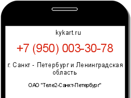 Информация о номере телефона +7 (950) 003-30-78: регион, оператор