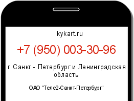 Информация о номере телефона +7 (950) 003-30-96: регион, оператор