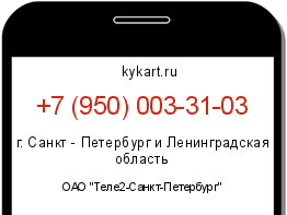 Информация о номере телефона +7 (950) 003-31-03: регион, оператор