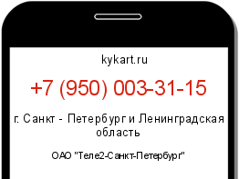 Информация о номере телефона +7 (950) 003-31-15: регион, оператор