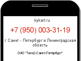 Информация о номере телефона +7 (950) 003-31-19: регион, оператор